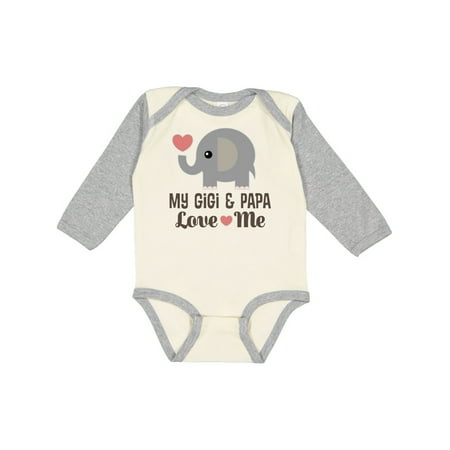 

Inktastic My Gigi and Papa Love Me Gift Baby Boy or Baby Girl Long Sleeve Bodysuit