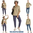 thumbnail image 2 of POENTAB Long Sleeve Uv Protection Shirts for Women LightWeight Quick Dry Cool Shirt Outdoor Fishing Hiking Camping Work Wear Khaki, 2 of 7
