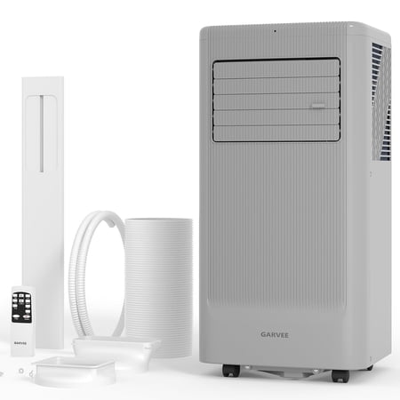Aprafie 8000 BTU Portable Air Conditioner, 4-in-1 Stand up AC Unit with Remote Control, LED Display for Rooms Cools up to 350 Sq.ft, 115V, Gray