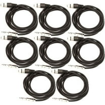 Seismic Audio SATRXL-F6, 8 Pack of Black 6' XLR Female to TRS Patch Cables