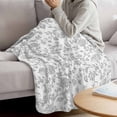 thumbnail image 3 of Boho Gray Flower Blanket Soft Cozy Warm Throw Blanket for Couch, Plush Fuzzy Flannel Fleece Blankets for Sofa, Vintage Farmhouse Leaf Spring Plant Bed Blankets Lightweight Gifts for Women, 30"x40", 3 of 9