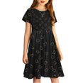 thumbnail image 4 of MKOSPLRT Sunderss for Girl 4-14 Years Short Sleeve Swing A Line Dress Crew Neck Funny Love Print Twirly Skater Dress Summer Beach Dresses, 4 of 7