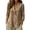 Khaki(Womens Tops), variant on Blazer Shirts for Women Trendy 3/4 Sleeve Open Front Collared Cotton Linen Lightweight Casual Office Jackets