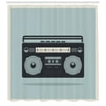 thumbnail image 3 of Hip Hop Shower Curtain, Classic 1980s Boombox Image on Doodle Retro Background Nostalgic Urban Ghetto Theme, Fabric Bathroom Set with Hooks, 69W X 70L Inches, Multicolor, by Ambesonne, 3 of 3