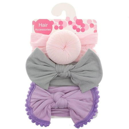 

3Pcs Baby Nylon Headbands Hairbands Hair Bow Elastics for Baby Girls Newborn Infant Toddlers Kids