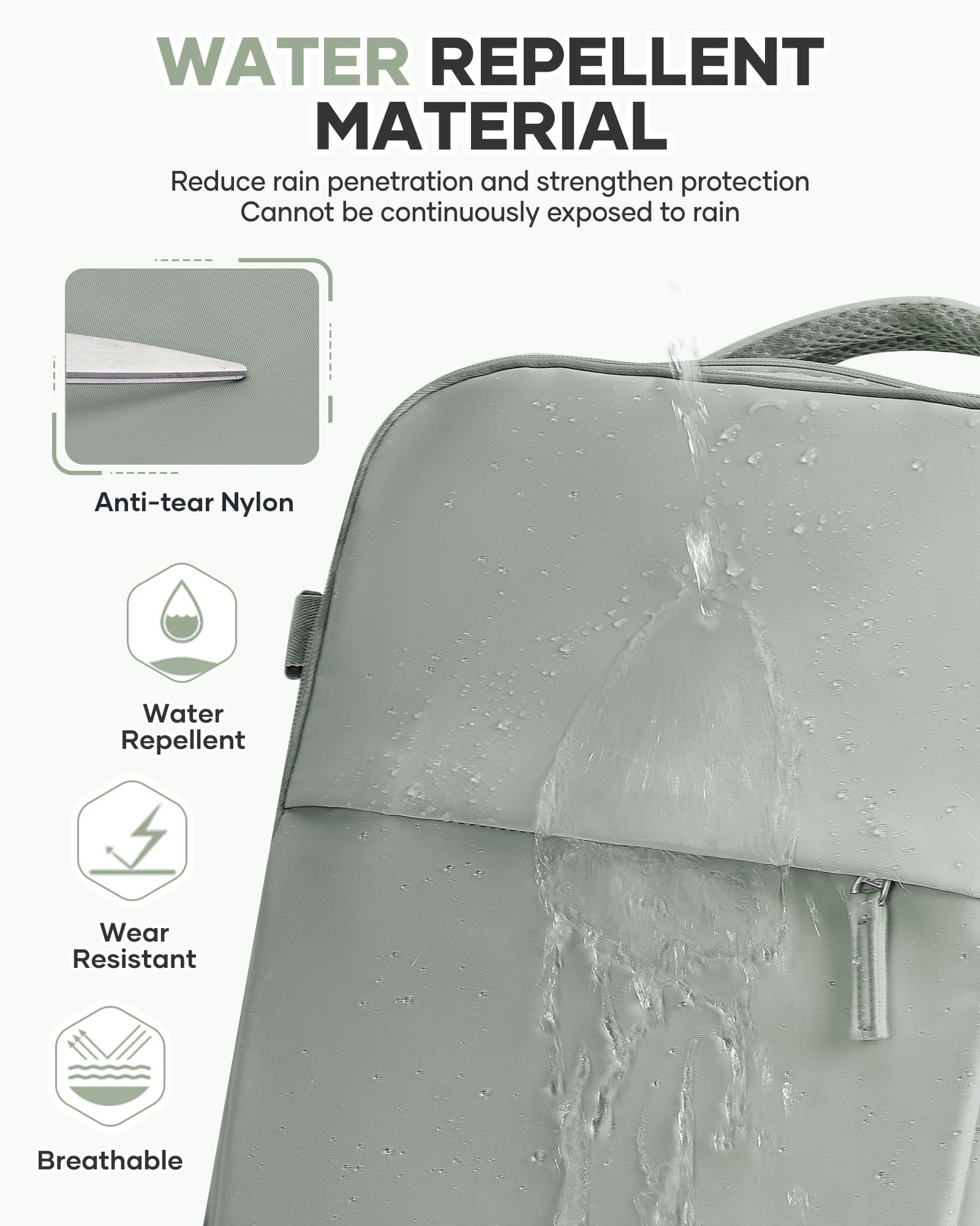 Travel Airback Backpack with Vacuum Compression, Waterproof Travel Backpacks with Air Pump, Large 18×14×8 inch Personal Item Bag United Airlines Approved, Vacuum Seal Backpack Gray Green