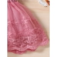 thumbnail image 6 of Arvbitana Toddler Girls Summer Lace Floral Dress Feather Sleeve Princess Clothes for Festival, Party, 6 of 7