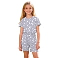 thumbnail image 5 of Auroural Big Girls Clothes 2 Piece Sets for Girls Kids Girls Fashion Cute Print Loose Short Sleeve Top Shorts Set Homewear Set, 5 of 8