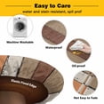 thumbnail image 3 of Elastic Fitted Round Tablecloth, Burnt Orange Brown Waterproof Stretch Table Cover for 45"-54" Tables, Farmhouse Vintage Wooden Washable Outdoor Tablecloths for Patio, Picnic, Camping, 3 of 9