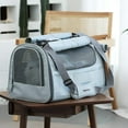 thumbnail image 6 of Soft-Sided Pet Carrier with 4 Mesh Windows, Airline Approved Travel Bag for Cats & Small Dogs, Grey, 6 of 6