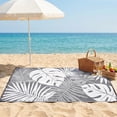 thumbnail image 5 of LUOVEN Waterproof Reversible Outdoor Rug 5x8 Plastic Straw Patio Rug for RV, Camping, Deck, Garden, Backyard, Porch, Gray & White, 5 of 7