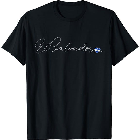 Simple Love El Salvadorian Flag Heart on El Salvador T-Shirt