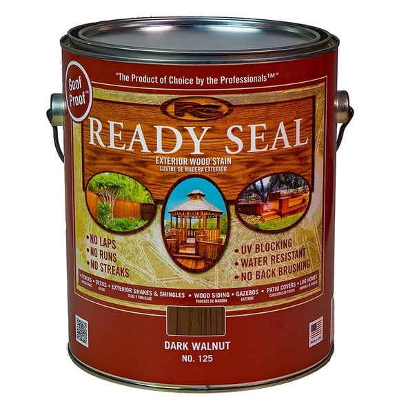 3-Pack of 1 gal Ready Seal 125 Dark Walnut Exterior Stain & Sealer for Wood