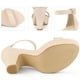 thumbnail image 4 of Sandalias de tacón grueso con tira trasera y plataforma para mujer Beige 41, 4 of 6