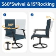 thumbnail image 7 of LOGYAT 5 Piece Outdoor Dining Set, 4 Swivel Rocking Mid Back Textilene Chairs, Black Square Metal Patio Table with Umbrella Hole, All Weather Outdoor Patio Furniture for Garden & Backyard, 7 of 7