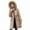 Khaki, variant on Warm Trench Coat For Women Solid Color Casual Plus Size Loose Jacket Thick Long Sleeved Black Fall/Winter Outerwear Jacket (M)