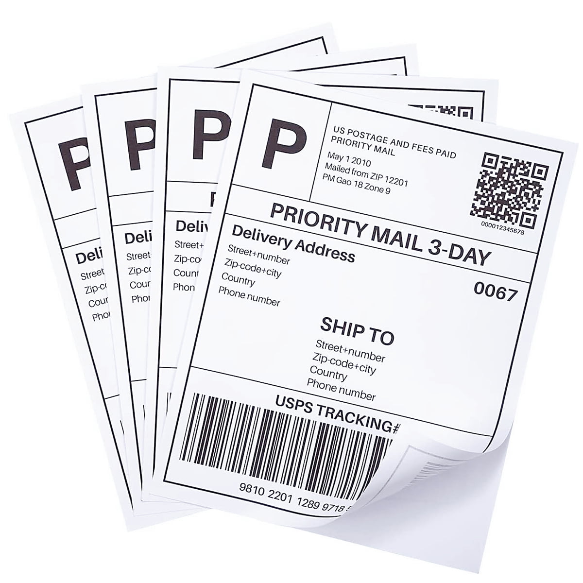 NefLaca Full Sheets Labels, 8.5" x 11" Shipping Labels, Easy to Peel, 2500 Labels