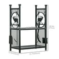 thumbnail image 3 of Outsunny 2-Tier Firewood Rack with 4 Tools and Hooks, Log Holder, Black, 3 of 10