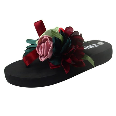 

Shpwfbe Slippers For Women Flowers Beach Breathable Shoes Sandals Home Slipper Flip-Flops Flat Shoes House Slippers For Women Womens Slippers