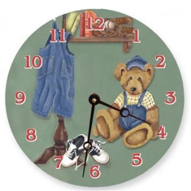 Lexington Studios 23095 - LR Brads Bear 18 in. Round Clock