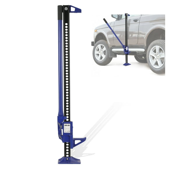 Vérin de Ferme Robuste 3 Tonnes (6600 Lb) – Vérin Utilitaire en Acier à Cliquet de 48 Pouces de Hauteur – Durable et Portable – Compatible avec Tracteur, Camion, VUS, UTV, VTT, Tout-Terrain, Levage de Pare-Chocs – Bleu, 48 Pouces