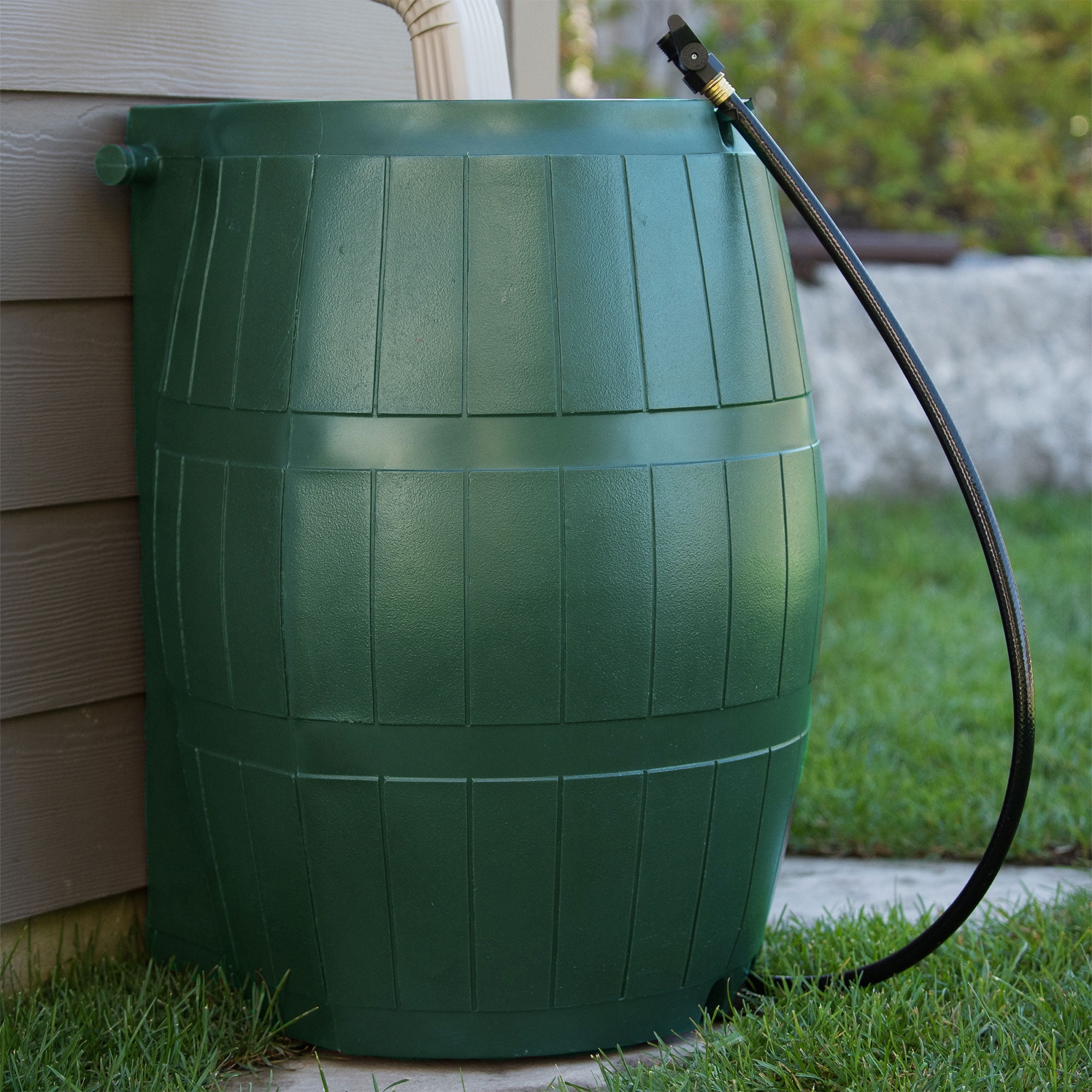 FCMP Outdoor RC4000 Raincatcher 50 Gallon Rain Catcher Barrel, Green