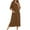 Brown, variant on Sakmal Long Moomoos for Women Sleep Full Zip Casual Green Nightshirt Solid Long Sleeve Nightgowns with Pockets