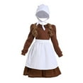 thumbnail image 4 of Mercatoo Prairie Dress Girls 𝗢ktoberfest 𝐂ostume Set Stage Performance Outfits with Apron and Bonnet Bavarian Village Clothes, 4 of 5