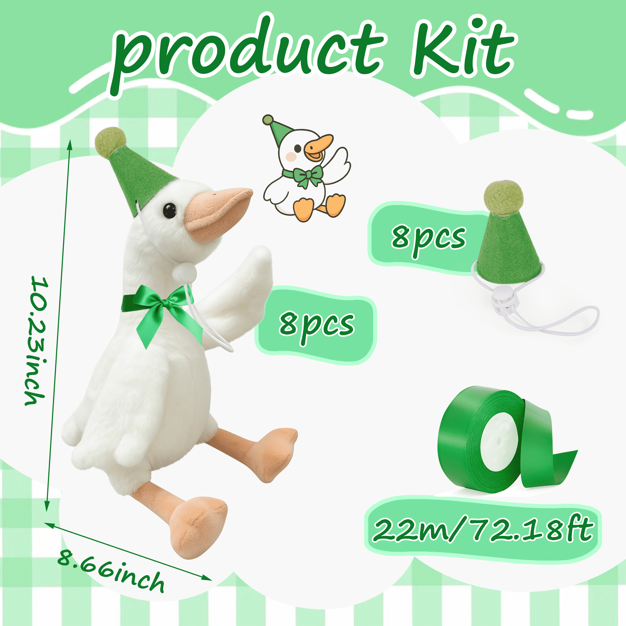 8 Sets One Silly Goose 1st Birthday Decoration 15.7 Inch Soft Silly Goose Stuffed Animal Hat with Wood Table Decor for Birthday Party Baby Shower Decoration
