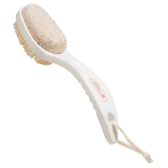ACDANC Pumice Stone for Feet & Foot Brush with Handle 2-in-1 Double-Sided Pumice Foot File with Brush