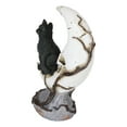 thumbnail image 4 of Witching Hour Halloween Black Cat Sitting On Crescent Moon Skull Figurine, 4 of 7