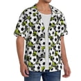 thumbnail image 3 of Ratiio Soccer and Football Print Mens Casual Short Sleeve Shirts Button Down Textured Shirts Summer Beach Shirt with Pocket Men's Casual Short-sleeved Shirt, 3 of 5