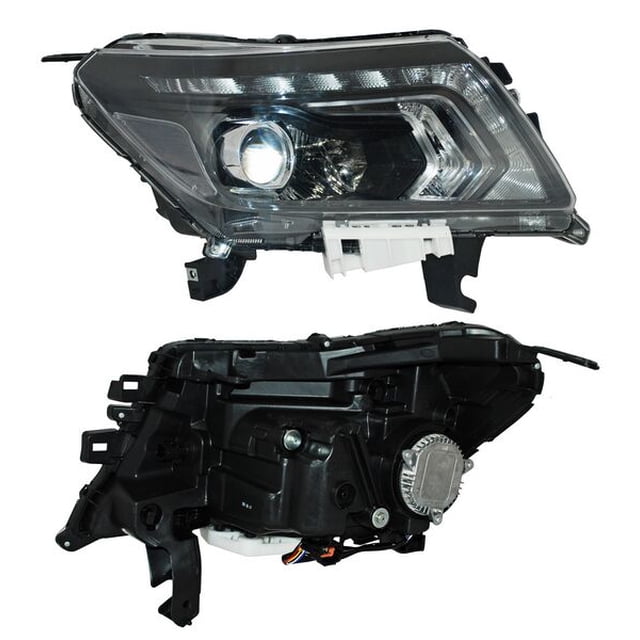 Faro Principal TYC Np300 Frontier 2016 A 2020 LADO PASAJERO Fondo negro C/leds