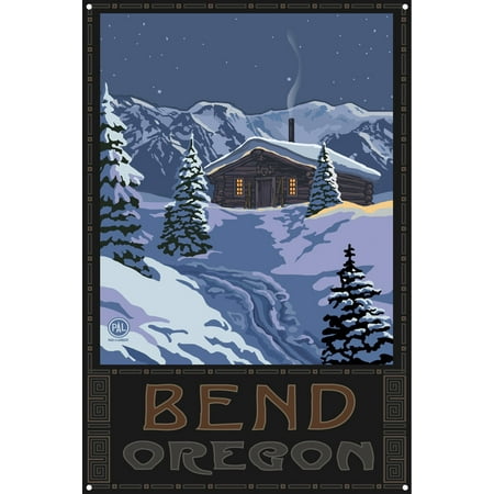 Bend Oregon Winter Mountain Cabin Metal Art Print By Paul A