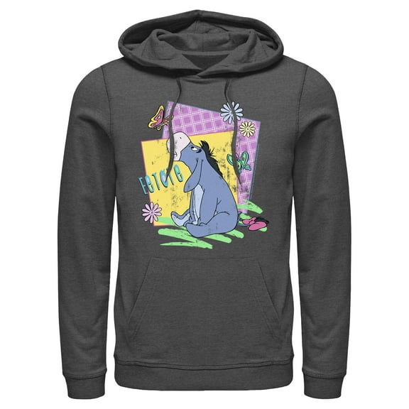 Men's Winnie the Pooh Spring Eeyore  Pull Over Hoodie Charcoal Heather X Large