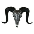 thumbnail image 4 of Silver Tribal Floral Scroll Tooled Filigree Corsican Ram Skull Wall Decor 11"W, 4 of 9
