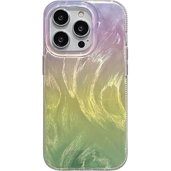 INS Gradient Feather Veil Phone case, Multi-Color Available, Ladies' Favorite, Small Fresh Design, Drop-Proof, for iPhone 15 14 13 12 11 Pro Max Phone case (A6,iPhone 14 Pro)