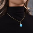thumbnail image 3 of Collar de cadena con clip chapado en oro BEMS-14K, collar moderno para, 3 of 4