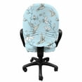 thumbnail image 3 of Bird Office Chair Slipcover, Composition of Flowers and Hummingbirds in Vintage Design Nature Scene, Protective Stretch Decorative Fabric Cover, Standard Size, Pale Blue and Grey Yellow, by Ambesonne, 3 of 5