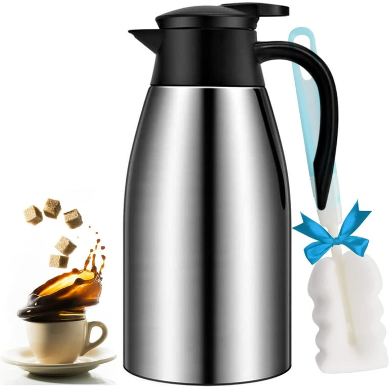 Thermal Coffee Carafe 68 Oz - 12 Hours Hot Beverage Dispenser