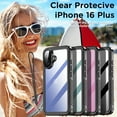 thumbnail image 2 of AICase for iPhone 16 Plus Case, Waterproof Built-in Screen Protector, [12 FT Military Drop Proof] [Full Body Shockproof] [Dustproof] [IP68 Underwater] Phone Case for iPhone 16 Plus 6.7''- Black, 2 of 10