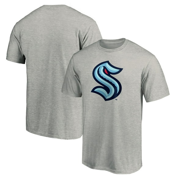 Men's Heathered Gray Seattle Kraken Primary Logo T-Shirt