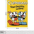 thumbnail image 2 of Cuphead Blanket Cartoon Flannel Throw Blankets Ultra Soft Flannel Lightweight Throws for Couch Bed Plush Fuzzy Microfiber Warm Thermal All Seasons Use 60”x50", 2 of 8
