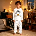thumbnail image 4 of JAJAHO Halloween Kids Pajamas Boy Girl Long Sleeve Top And Pants Set Ghost Sleepwear 2 Piece Set 2-10Y, 4 of 7