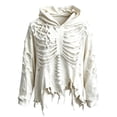 thumbnail image 4 of Men’s Halloween Outfits Halloween Unisex Y2K Wash Gothic Graphic Hoodies Oversize Grunge Skull Print Sweatshirt Casual Fit Pullover(02_White,M), 4 of 4