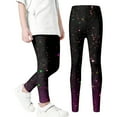 thumbnail image 3 of LRen Girls Leggings Size 7-8 High Waisted Galaxy Sky Print Casual Yoga Pants Tights Trousers for Kids Dance Comfortable Workout Running Yoga Pants, 3 of 6