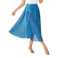 thumbnail image 2 of Kaerm Women Sheer Ballet Wrap Skirts Solid Color Flowy Skirts Lace-up Apron Dance Skirts Lake Blue One Size, 2 of 6