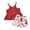 Red, variant on Baby Boys Girls Gifts Toddler Baby Girl Cotton Outfits Flowers Print Sling Ruffle Leisure Clothes Suit Going Out Outfits for Girls