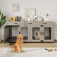thumbnail image 7 of 71'' Dog Crate Furniture for 2 Dogs, Double Dog Crate Furniture, 71'' Large Dog Kennel Indoor with 3 Storage Drawers and Removable Divider Wooden Double Dog Crate with 3 Drawers and Removable Room Div, 7 of 7
