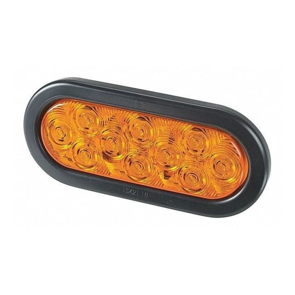 Federal Signal Flashing LED Light, LED, Amber, 6-13/32in L 607101-02SB